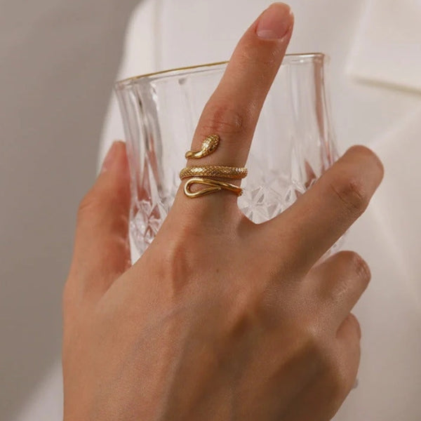 The Athens Textured Snake Wrap Ring
