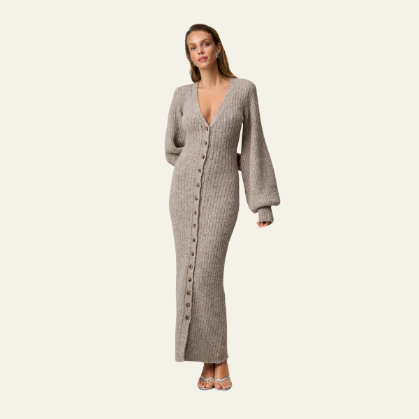 The Oslo Knit Cardigan Knit Maxi Dress