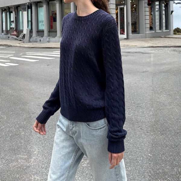 The Hudson Cable-Knit Crewneck Sweater