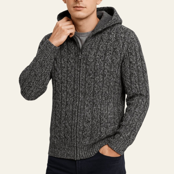 The Alpine Merino Wool Hooded Zip Cardigan