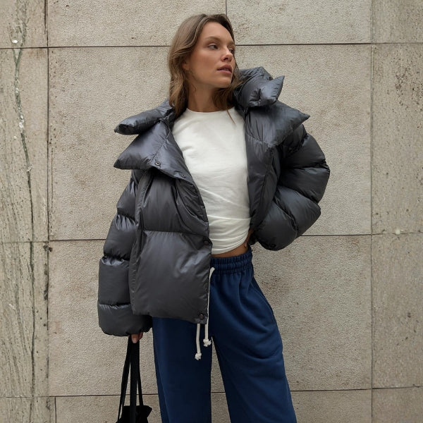 The Aspen Cropped Hooded Puffer Jacket