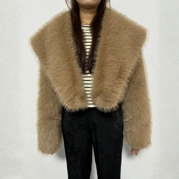 The Bordeaux Oversized Faux-Fur Jacket