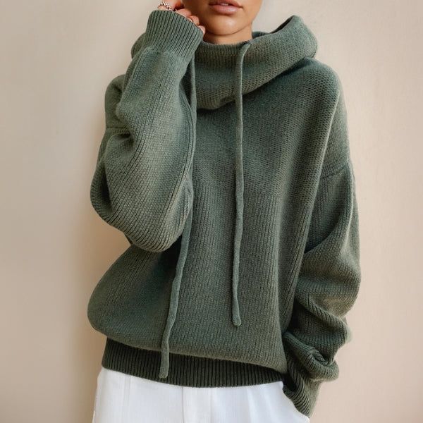 The Laguna Drawstring Cowl-Neck Knit Sweater