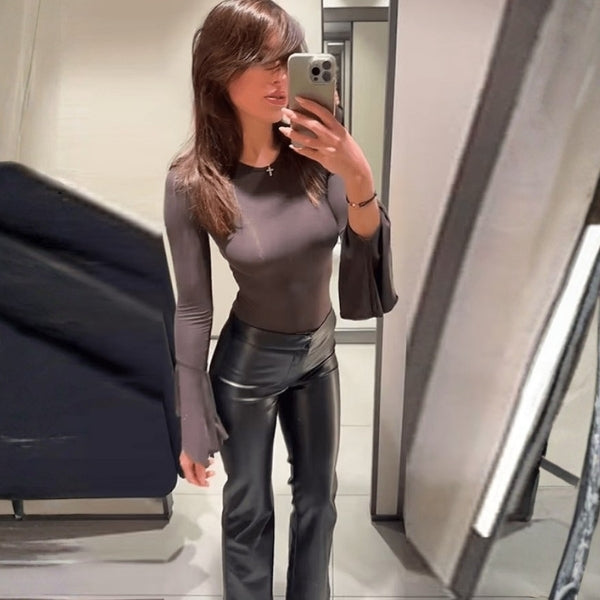 The Soho Flared Leather Pants