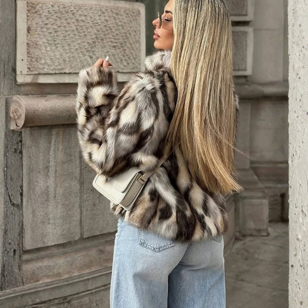 The Soho Cropped Plush Faux-Fur Jacket