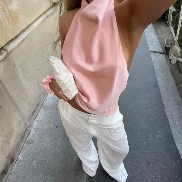 The Siena Draped Halter-Neck Top