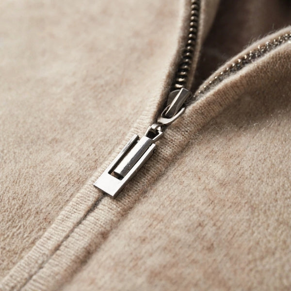 The Valais Cashmere Zip Knit