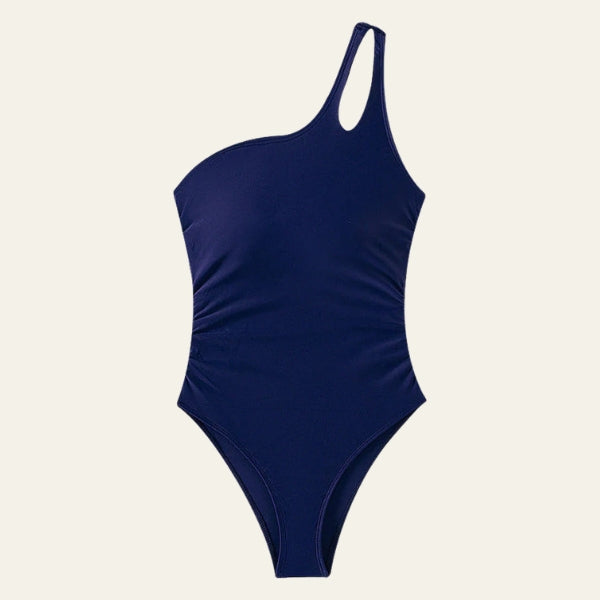 The Capri Ruched One-Shoulder Swimsuit