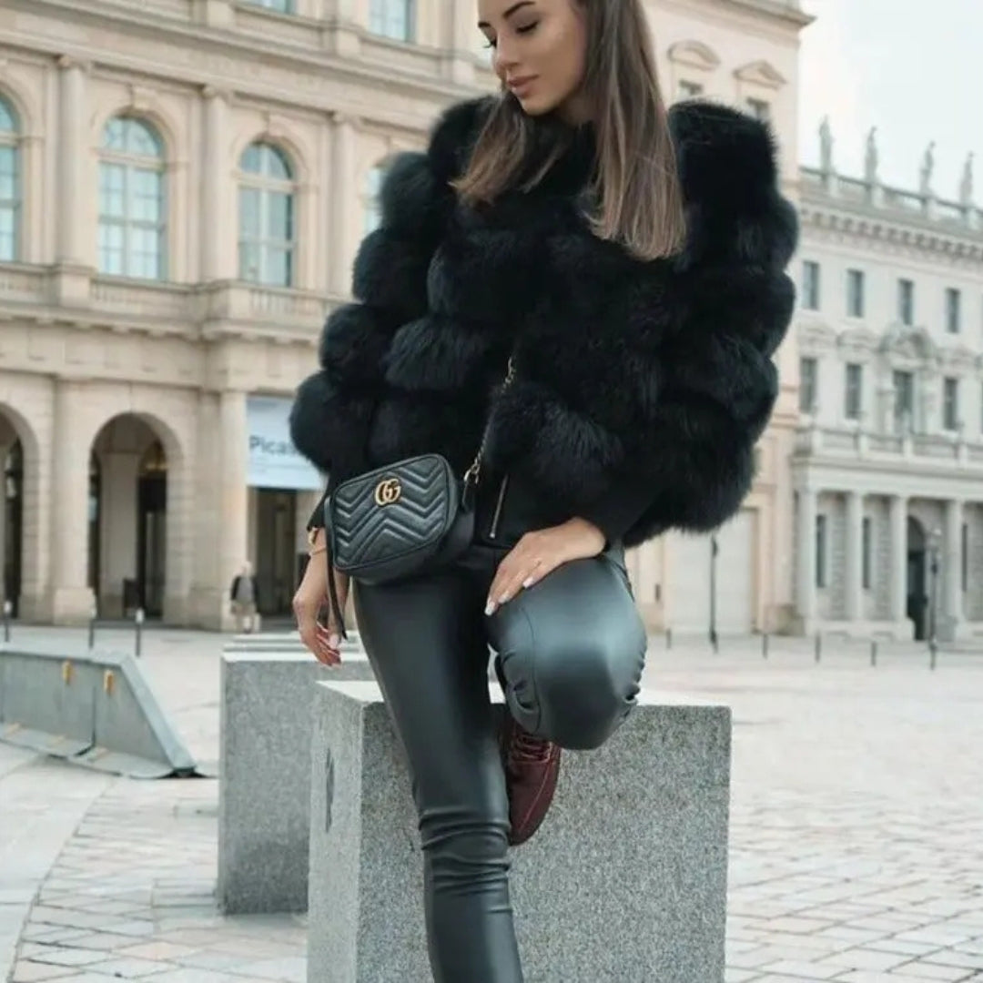 The Vienna Plush-Fur Cropped Jacket