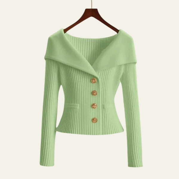 The Kensington Ribbed Button-Up Sweater