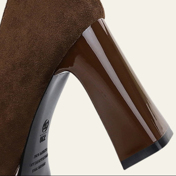 The Verona Bow-Detail Block Heel Pumps