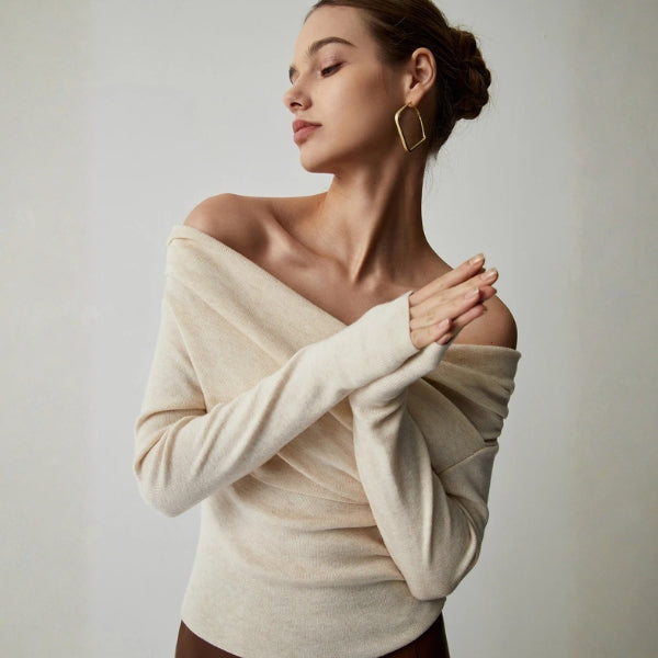 The Verona Draped Off-Shoulder Knit Top