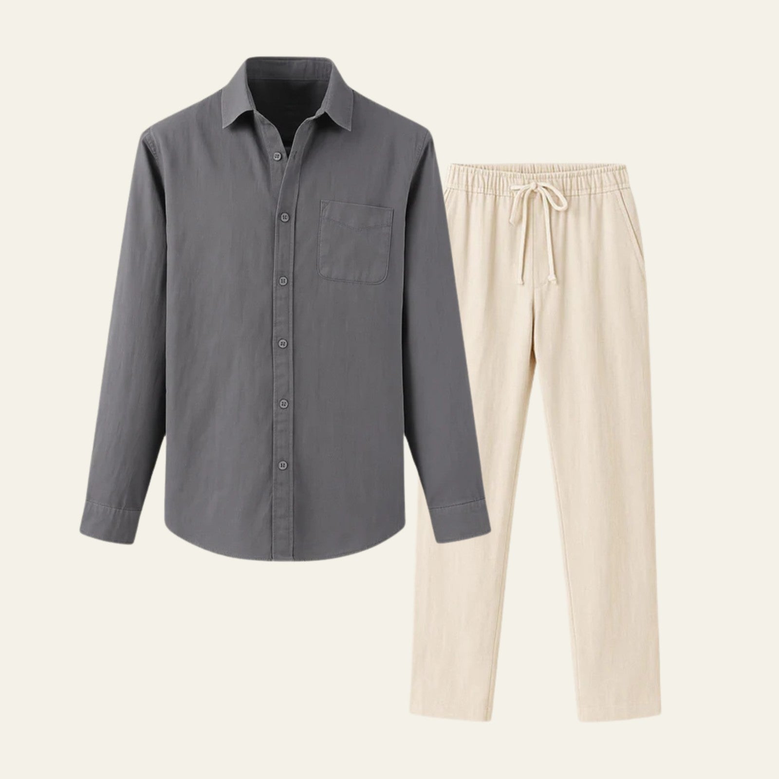 The Atlas Linen Set Beige