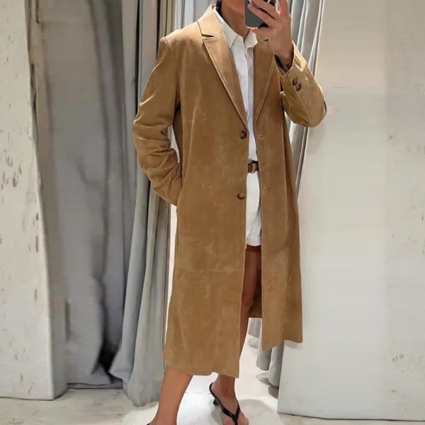 The Siena Brushed-Texture Longline Coat