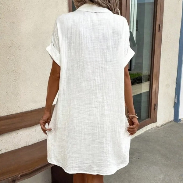 The Santorini Button-Front Shirt Dress