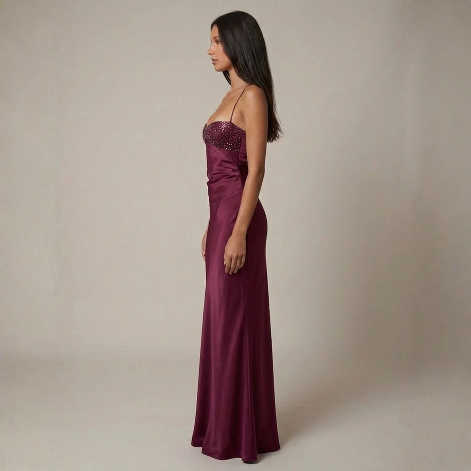The Verona Satin-Finish Maxi Dress