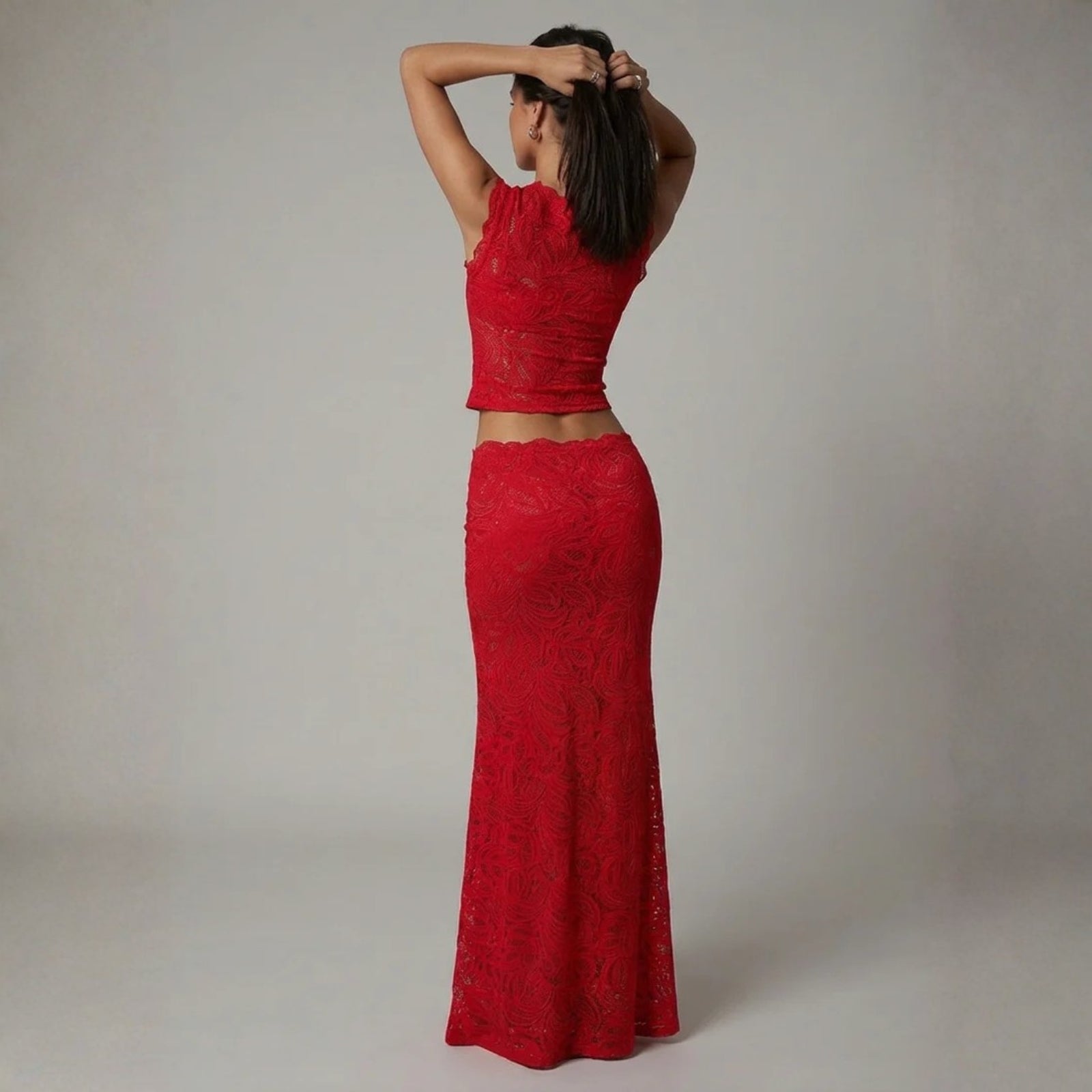 The Marbella Delicate Lace-Inspired Maxi Set