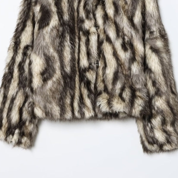 The Milan Striped Faux-Fur Coat