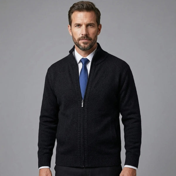 The Verona Zip-Front Knit Cardigan