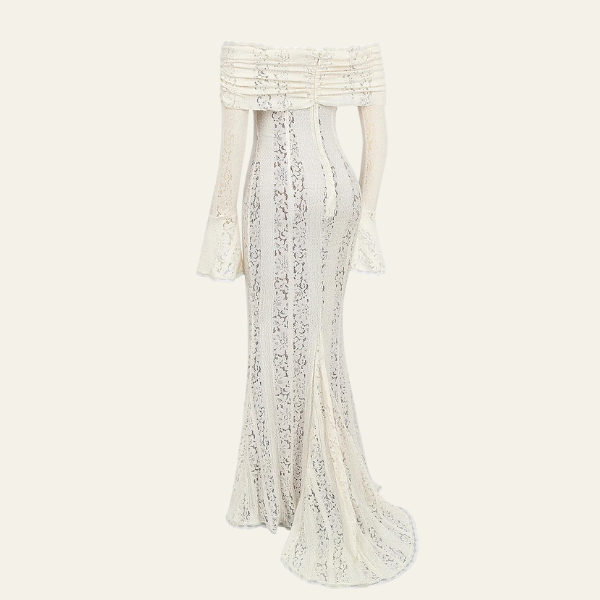 The Vienna Off-Shoulder Lace Evening Dress