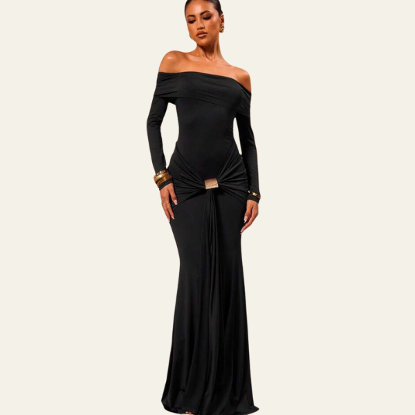 The Monaco Off-Shoulder Evening Maxi Dress