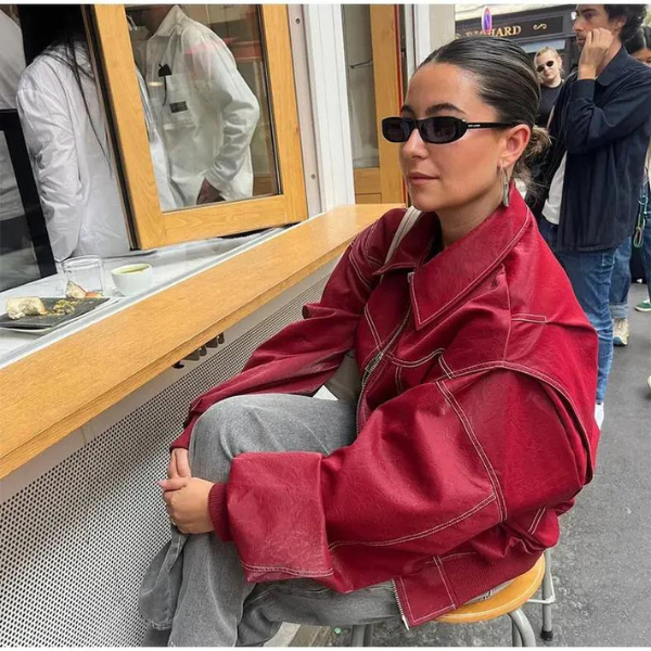 The Bordeaux Oversized Zip Jacket