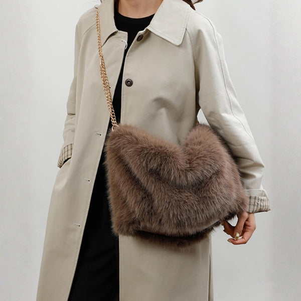 The Milan Braided-Handle Faux-Fur Tote Bag