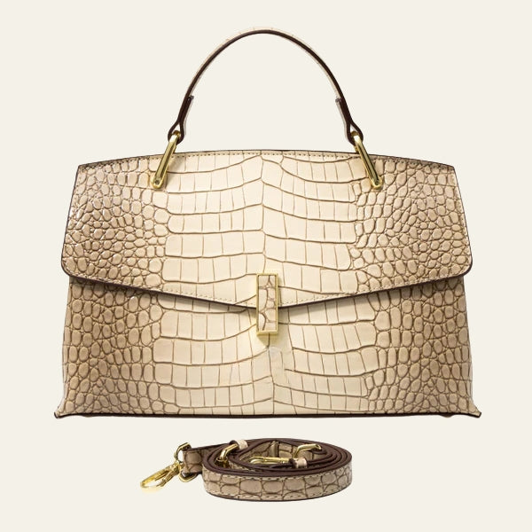 The Verona Croc-Embossed Top-Handle Handbag