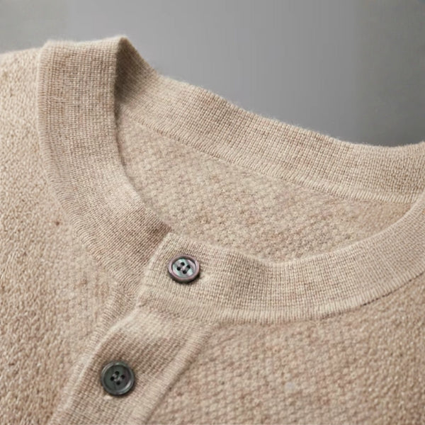 The Aspen Cashmere Henley Sweater