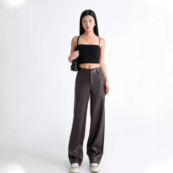 The Soho High-Waist Leather Trousers