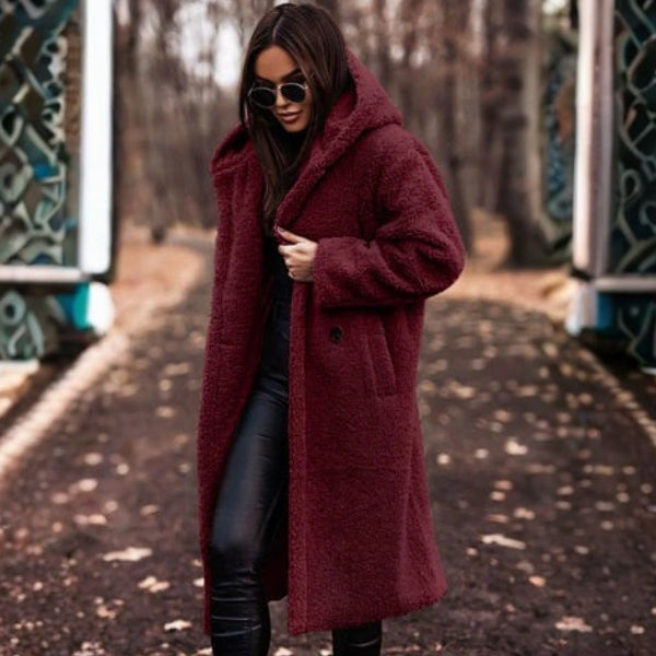 The Aspen Hooded Plush-Teddy Coat