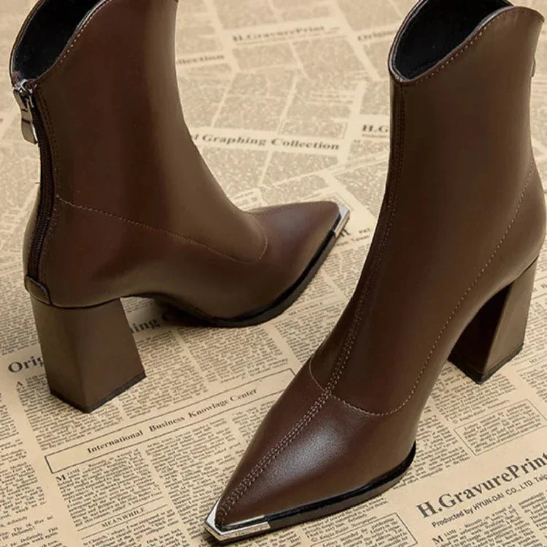 The Riviera Block-Heel Zip Ankle Boots