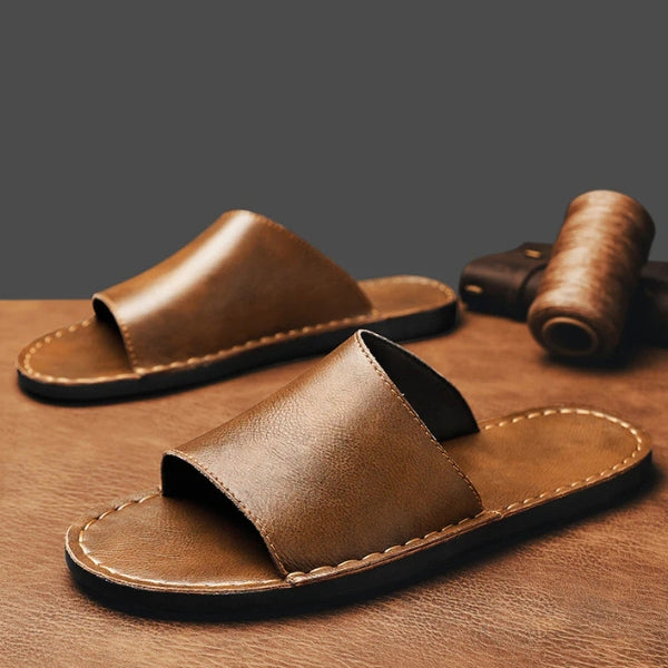 The Riviera Contrast-Stitch Slides