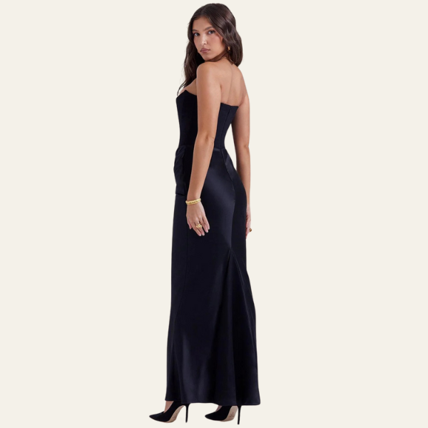 The Vienna Satin Evening Maxi Dress