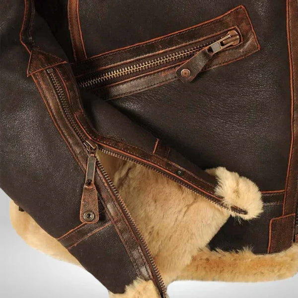 The Maverick Shearling-Collar Aviator Jacket