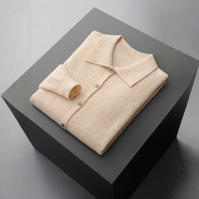 The Amalfi Merino Wool Polo Cardigan