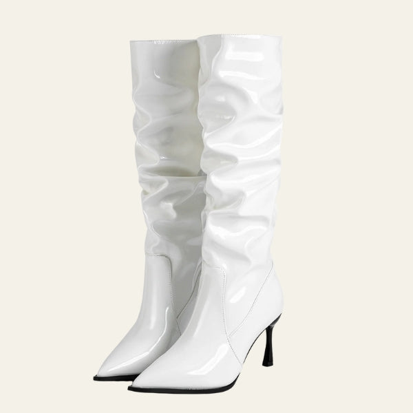 The Verona Gloss Slouch Knee Boots