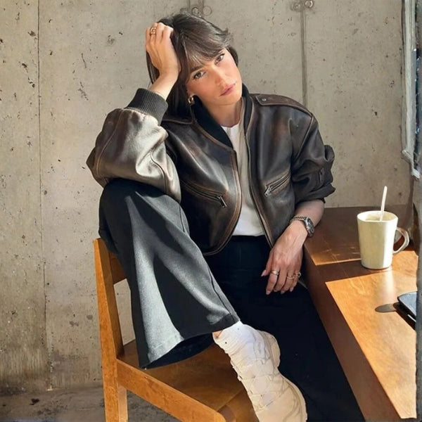 The Soho Leather Bomber Jacket