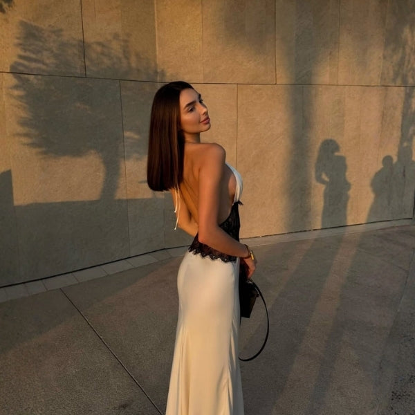 The Verona Lace-Waist Halter Dress