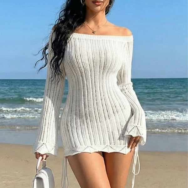 The Amalfi Textured-Knit Mini Dress