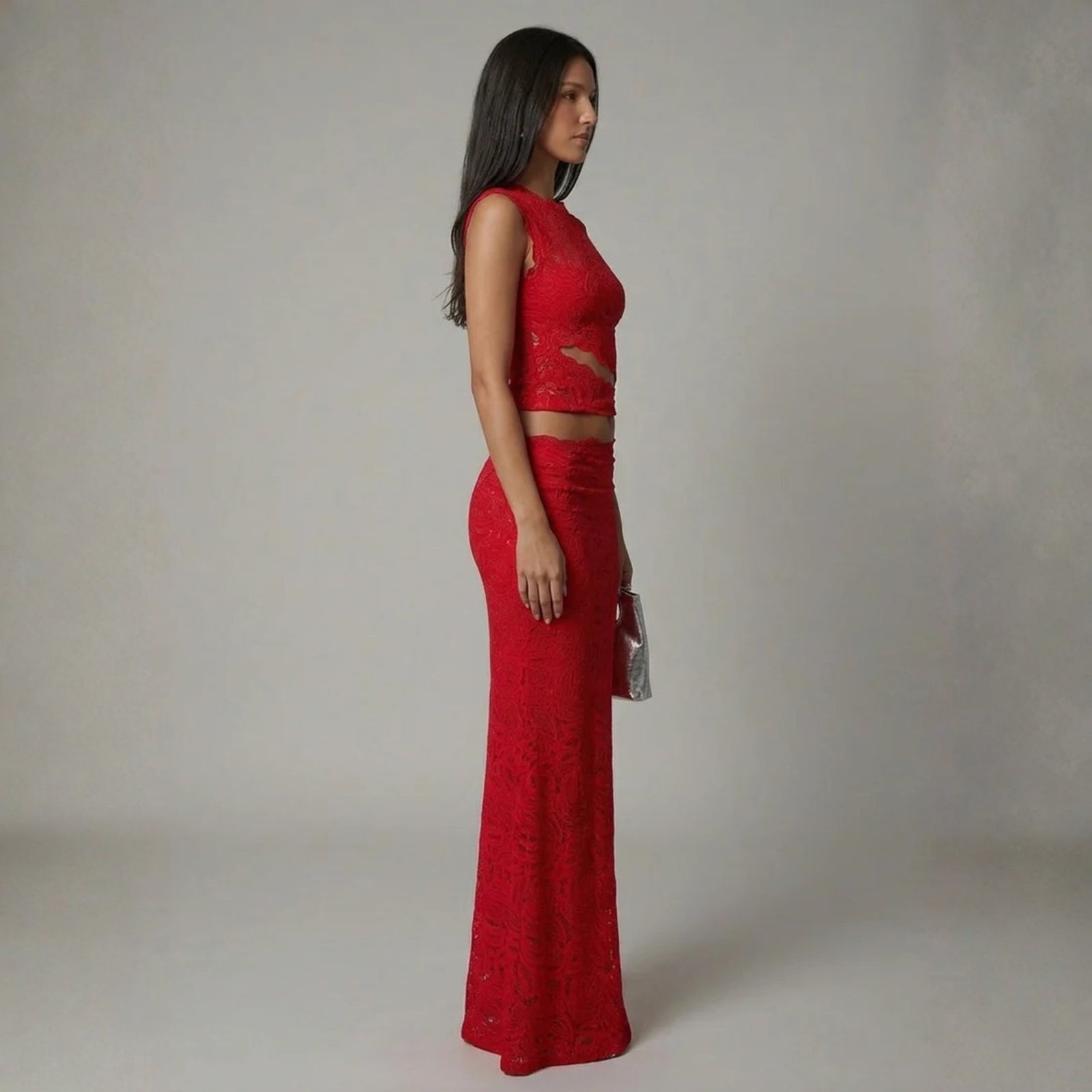 The Marbella Delicate Lace-Inspired Maxi Set