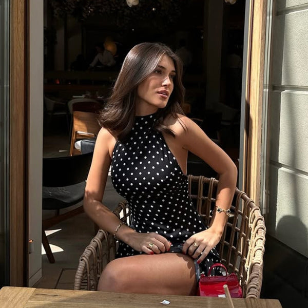 The St. Tropez Halter Polka-Dot Dress