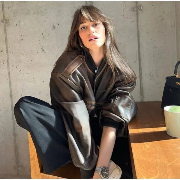 The Soho Leather Bomber Jacket