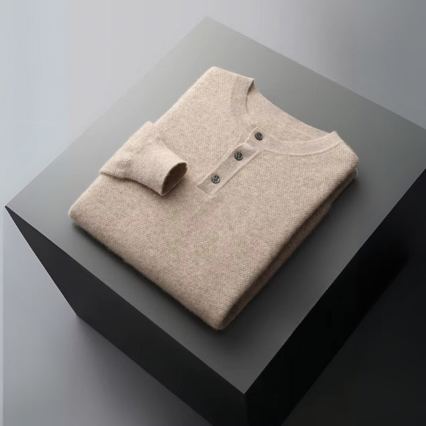 The Aspen Cashmere Henley Sweater
