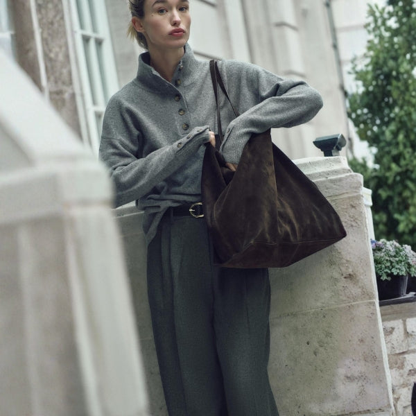 The Oslo Button-Front Textured Knit Sweater