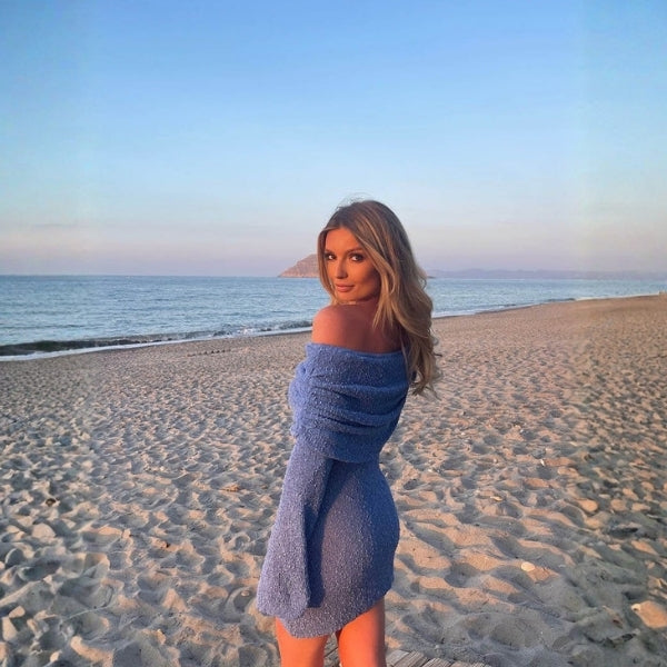 The Amalfi Off-Shoulder Knit Mini Dress