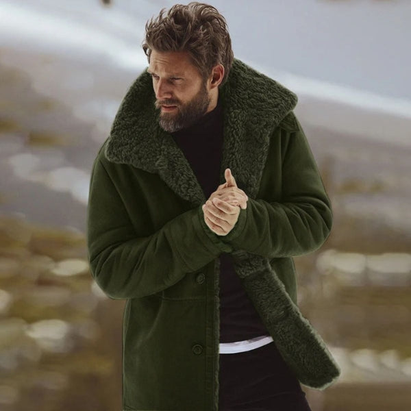 The Yukon Shearling-Lined Button Coat
