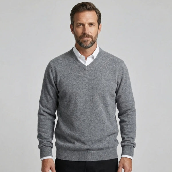 The Montreux Merino Wool  V-Neck Knit