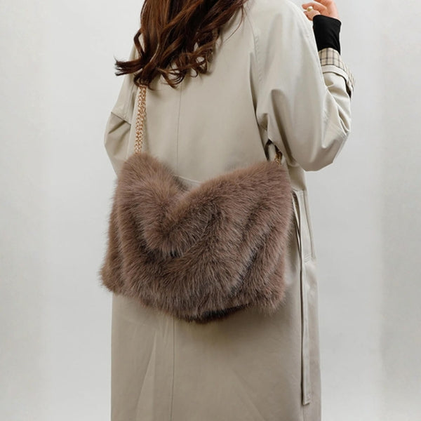 The Milan Braided-Handle Faux-Fur Tote Bag