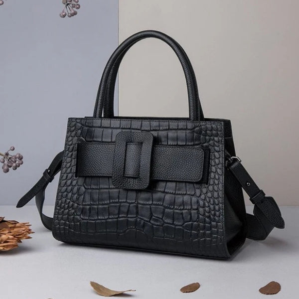 The Florence Buckle-Front Top-Handle Tote